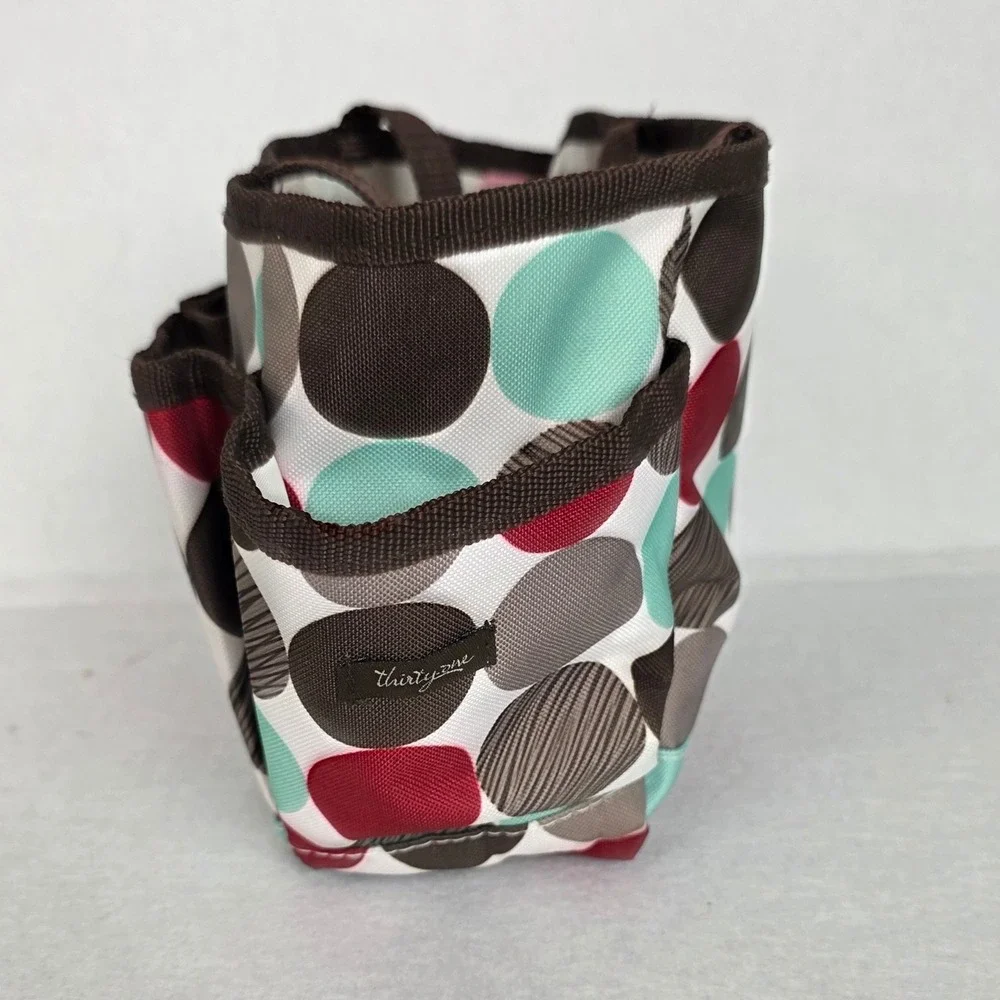Thirty-One Littles Carry All Caddy Polka Dot Multi-Color Utility Organizer Tote